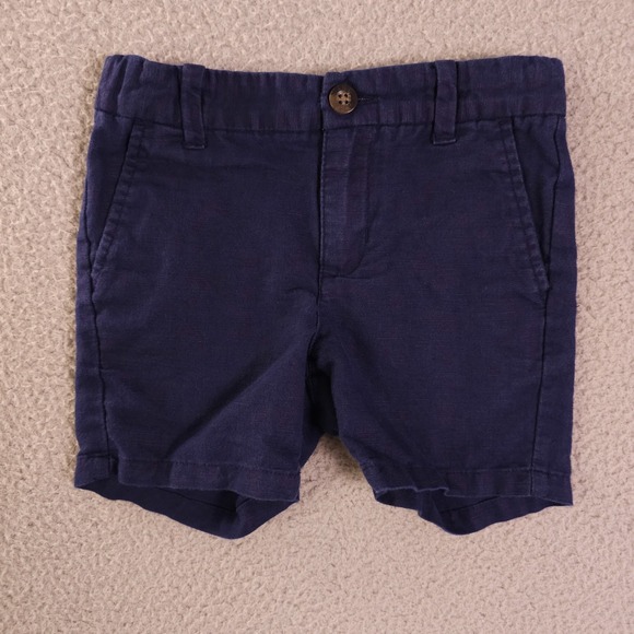 Janie and Jack Other - Janie and Jack Red White and You Shorts Boys 2T Navy Blue Linen Blend Chino